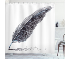 Antique Feather Pen Art Shower Curtain