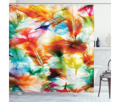 Puffy Dreamy Feathers Shower Curtain