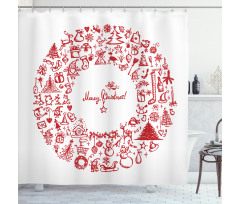Vintage Style Ribbon Shower Curtain