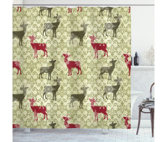 Damask Design Pattern Shower Curtain