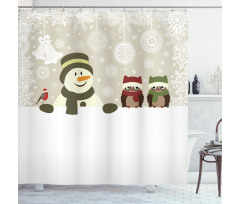 Snowflake Winter Day Shower Curtain