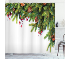 Tree Branches Cones Shower Curtain