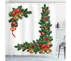 Trees with Ornaments Shower Curtain