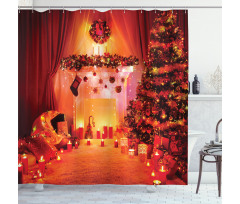 Noel New Years Theme Shower Curtain