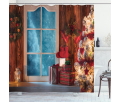 Frozen Snowy House Shower Curtain