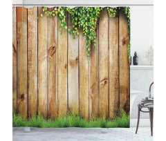 Wooden Garden Fence Shower Curtain