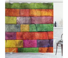 Rainbow Timber Art Shower Curtain