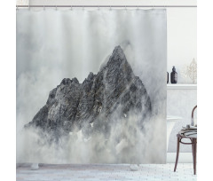 Foggy Mountain Peak Shower Curtain