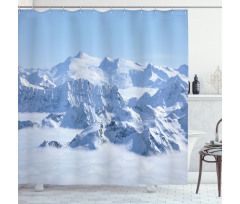 Alps White Wilderness Shower Curtain