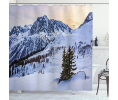 Snowy Mountain Winter Shower Curtain