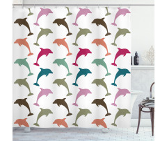 Colorful Dolphins Art Shower Curtain