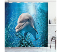 Dolphin in Ocean Marine Shower Curtain