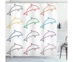 Jumping Dolphins Shower Curtain