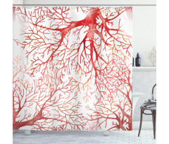Watercolor Branchs Fall Shower Curtain