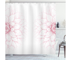 Pink Blossom Flower Shower Curtain