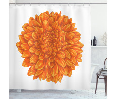Dahlia Flower Floral Shower Curtain