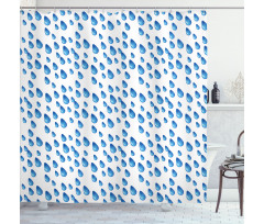 Raindrops Aquatic Fall Shower Curtain