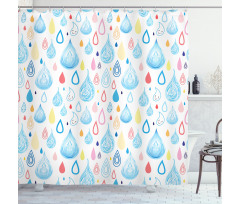 Funny Raindrop Autumn Shower Curtain