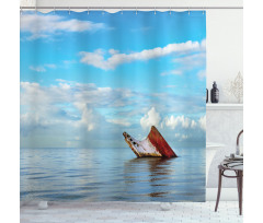Ship Wreck Landscape Shower Curtain