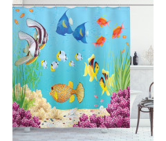 Cartoon Underwater Theme Shower Curtain