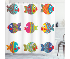 Cartoon Fish Shower Curtain