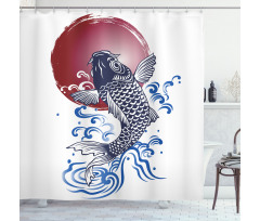 Carp on Flag Shower Curtain