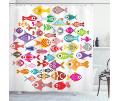 Colorful Aquarium Fishes Shower Curtain