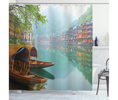 Chinese Wood Canal Shower Curtain