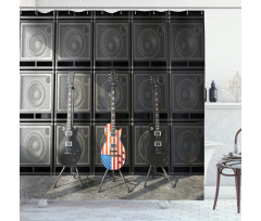 Digital Rock Guitar Shower Curtain