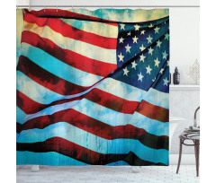Wind Flagpole Shower Curtain