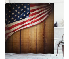 Retro Wooden Country Shower Curtain