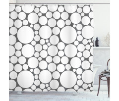 Grey White Circle Shower Curtain