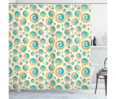 Spiral Circle Tile Shower Curtain