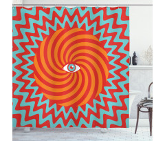 Circles Spiral Lines Shower Curtain