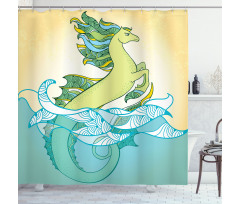 Pastel Tone Water Creature Shower Curtain