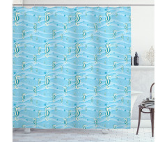 Cartoon Seahorses Nursery Shower Curtain