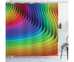 Color Wave Curls Art Shower Curtain