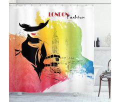 London Fashion Lady Shower Curtain