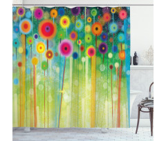 Abstract Art Dandelion Shower Curtain