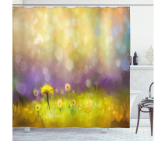 Yellow Dandelion Field Shower Curtain