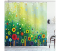 Retro Dandelions Shower Curtain
