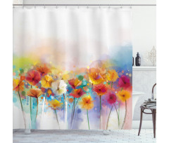Gerbera Flower Bouquet Shower Curtain