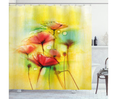 Poppy Flowers Blossom Shower Curtain