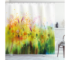 Violet Garden Flower Shower Curtain