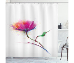 Watercolor Poppy Flower Shower Curtain