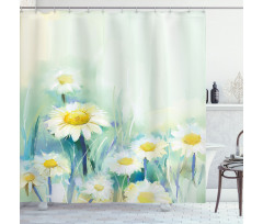 Daisy Flower Field Art Shower Curtain