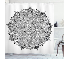 Mandala Art Black White Shower Curtain