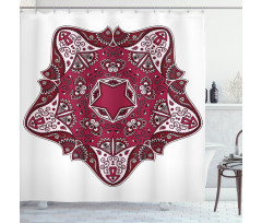 Maroon Mandala Asian Shower Curtain
