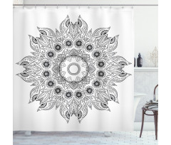 Mandala Black White Shower Curtain