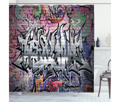 Graffiti Grunge Wall Art Shower Curtain